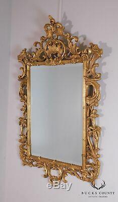 French Louis XV Style Quality Large Giltwood Carved Wall Mirror
