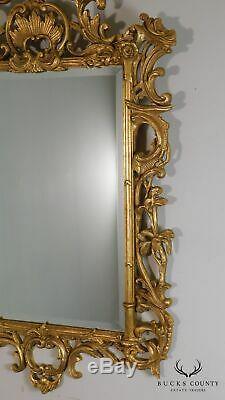 French Louis XV Style Quality Large Giltwood Carved Wall Mirror