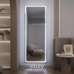 Full Body Lighted Mirror RGB LED Lights Floor Stand up Wall Mounted Large Bed R