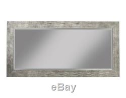 Full Length Bevelled Mirror Large Hammered Leaner Hanging Hardware Wall Silver