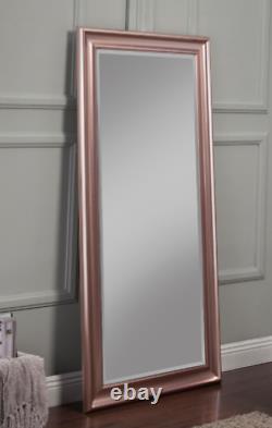 Full Length Floor Mirror Bathroom Vanity Wall Hang Leaner Large Beveled RoseGold
