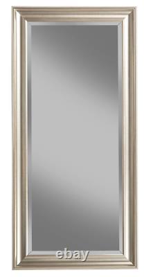 Full Length Floor Mirror Bathroom Vanity Wall Hang Leaner Large Beveled Silver
