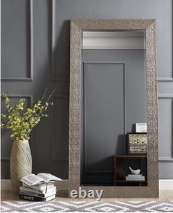 Full Length Floor Mirror Large Wall Leaner Mosaic Bedroom Bathroom Lounge Silver