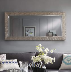 Full Length Floor Mirror Large Wall Leaner Mosaic Bedroom Bathroom Lounge Silver