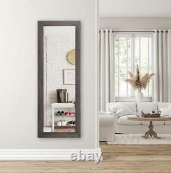Full Length Floor Mirror Large Wall Mirror Rustic Wood Frame 63 Inch Gray