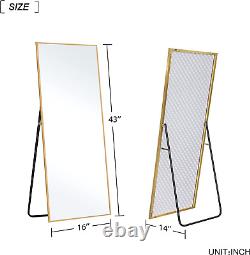 Full Length Floor Mirror with Stand 43X16 Large Wall Mounted Full Body Mirror