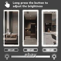 Full-Length LED Lighted Wall Mounted X Large Smart Mirror with Lights Dressing