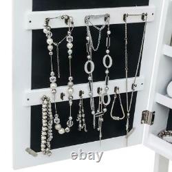 Full Length Large Mirror Jewelry Cabinet Armoire Storage Organizer 61.4H White