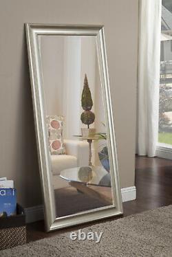Full Length Leaner Mirror Champagne Silver Frame Large Glass Living Room Mirror