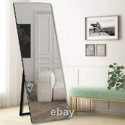 Full Length Mirror 65x22 Black Large Rectangle Thin Frame Wall-Mounted Mirror