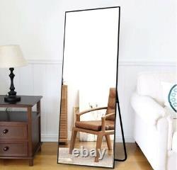 Full Length Mirror Large Floor Mirror Standing or Wall-Mounted 65X22 Black