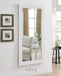 Full Length Mirror Large White Mosaic Leaning Wall Floor Lounge Frame Bedroom