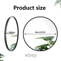 GLCS GLAUCUS Round Wall Mirror36 Large Black Wall Mounted Circle Mirror for