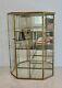 Glass brass vintage curio cabinet display case large wall or table mirror 13 1/2