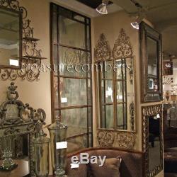 Gold Bronze Xl Metal Wall Floor Mirror Leaner Antiqued Glass Large 79 Horchow