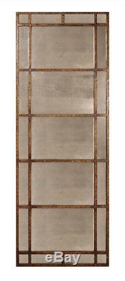 Gold Bronze Xl Metal Wall Floor Mirror Leaner Antiqued Glass Large 79 Horchow
