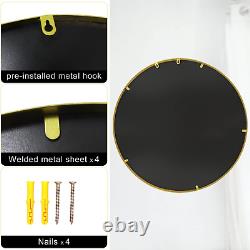 Gold Circle Wall Mirror, 30 Inch Large round Bathroom Mirror with Metal Frame, r