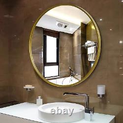 Gold Circle Wall Mirror, 30 Inch Large round Bathroom Mirror with Metal Frame, r