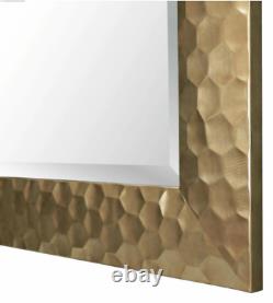 Gold Wall Mirror Hanging Bathroom Vanity Leaner Large Beveled Leaner Bronze New