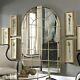 Grantola Oversize XXL 72 Hand Forged Arched Metal Aged Gold Floor Wall Mirror