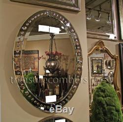 Grecian Frameless Venetian Style Oval Wall Mirror Large 34