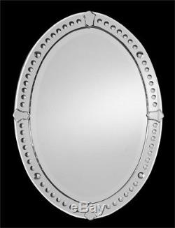 Grecian Frameless Venetian Style Oval Wall Mirror Large 34