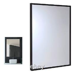 Hamilton Hills Clean Large Modern Black Frame Wall Mirror 24 x 36 Contemporary