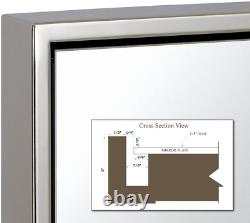 Hamilton Hills Clean Large Modern Polished Nickel Frame Wall Mirror Contemporary