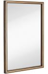 Hamilton Hills Large Metal Inlaid Wood Frame Wall Mirror Glass Panel Brass in