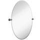 Hamilton Hills Large Pivot Oval Mirror with Brushed Chrome Wall Anchors Silver