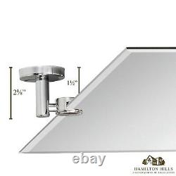 Hamilton Hills Large Pivot Rectangle Mirror with Polished Chrome Wall Anchors