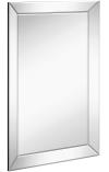 Hamilton Hills Large Silver Mirror with Angled Beveled Frame 24x36 Wall Rectan