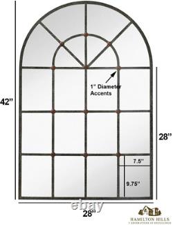 Hamilton Hills Metal Arched Window Mirror Large Wall Mirrors Decorative Piece an