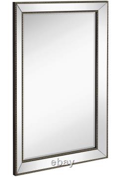 Hamilton Hills Rectangular Beveled Mirror Large Framed Wall Mirror with Angled