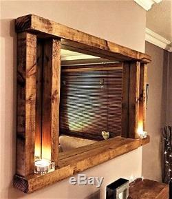 Handmade Wood Large Wall Frame Mirror Shabby Chic Gift Handcrafted Home Decor