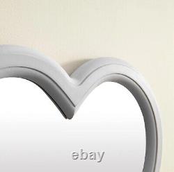 Heart Mirror for Wall Large White 24 X 22.5 in Wooden Heart Shaped Wall Mirror