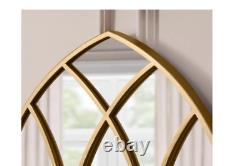Home Decorators 43'' x 24'' Large Arched Gold Windowpane Classic Accent Mirror