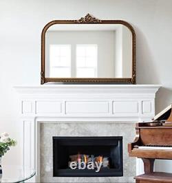 Hubanks Vintage Decorative Wide Arched Mirror, 40 x 30, Gold, Large Antique