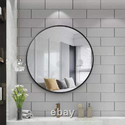 IPOUF 24''Round Mirror, Large Circle Wall Mirror Decor for Vanity Washrooms Bathr