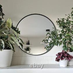 IPOUF 24''Round Mirror, Large Circle Wall Mirror Decor for Vanity Washrooms Bathr