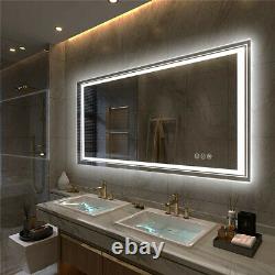 Illuminated LED Bathroom Mirror Backlit & Front Lighted Bedroom Hotel Bar Mirror