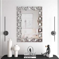 Irregular Rectangle Wall Mirror Large Sliver Accent Mirror Home Living Room Deco