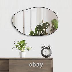 Irregular Wall Mirror, Asymmetrical Mirro, Large Wall Mounted Black Framed Bathr