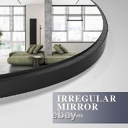 Irregular Wall Mirror, Asymmetrical Mirror Large Unique Vanity Body Mirror Black