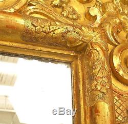 Italian Rococo (18th Cent) Large Gilt Ornately Carved Wall Mirror