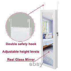 Jewelry Cabinet Armoire Large Wall Door Mounted Jewelry Box Organizer Mirror