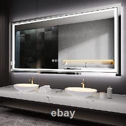 Jumbo Large Dual-Lights Design LED Bathroom Mirror Wall Vanity Anti-fog Touch Sw