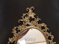 LARGE 33 X 21 MCM Style Burwood Syroco Homco Gold Tone Wall Mirror Frame