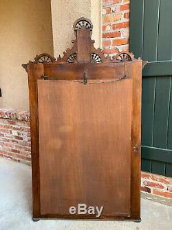 LARGE Antique French Breton Brittany Carved Oak Frame PIER WALL MIRROR Chestnut