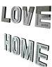 LARGE Diamond Crush Sparkly Silver Mirrored LOVE HOME Decorative Wall Hanging